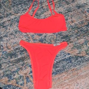 Highlighter orange/ coral two piece bikini 👙